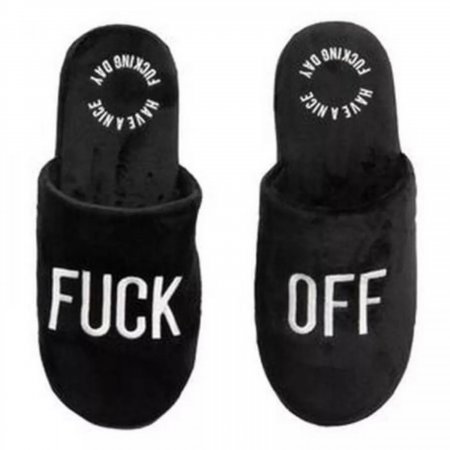 Fuck Off Slippers Black