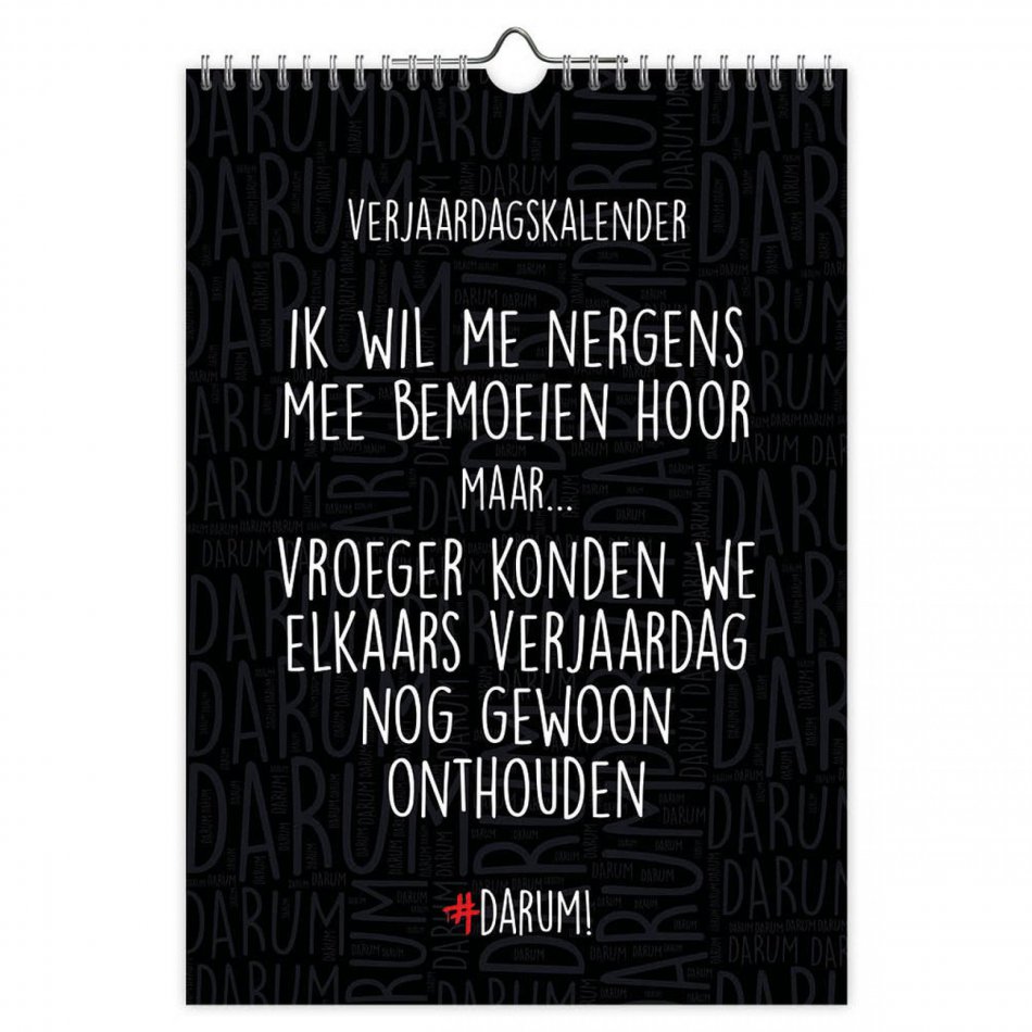 Verjaardagskalender 18x25 cm