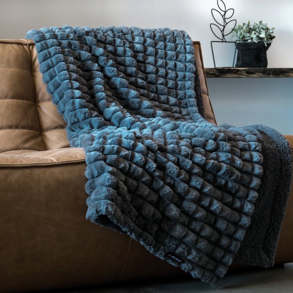 Fleeceplaid Vacht Piramide Donkergrijs